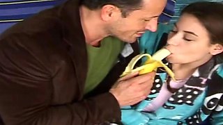 Wet cutie taking a fat cock