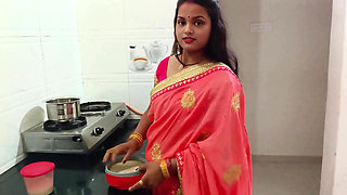Rhea, the newlywed bride, was making pudding in the kitchen when the brother-in-law grabbed her from behind and had sex.