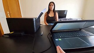 Maid in Tight Jeans Fucks Every Hour Until Boss Cums - POV Blowjob