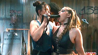 Rough-fingering, rough-scissoring, strapon