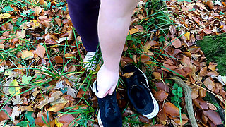 She Have to Strip Naked in the Woods - Then Getting Hard Pussy Beating