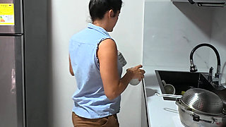 My Stepsister and I Are Discovered Fucking in the Kitchen!