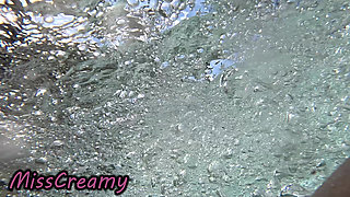 Flashing My Pussy in Front of a Student in Swimming Pool and Helps Me Masturbate - It's Very Risky POV 4K