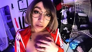 Chubby latina with big boobs toys her pussy