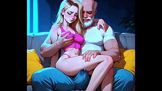 Movie night with my stepfather (AI-generated)