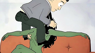 Slut She-hulk Gets Fucked on the First Date. Cartoon