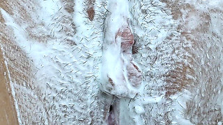 Shaving a Landing Strip! Intimate Pussy Trimming! Hairy Pussy Close-up!