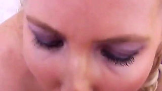 Sweet milf Lacy Cummings POV blowjob and cum swallow