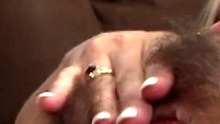 Sexy blonde teen Joclyn with extremely hairy pussy banged by monster black cock