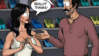 Innocence for Sale. Shoe Salesman Lick Smell Feet Shy Customer. Amazing Cartoon Ai