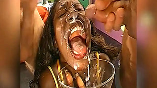 Ggg John Thompson - Black Bukkake Slut Gets Her Face and Ass Covered in Cum