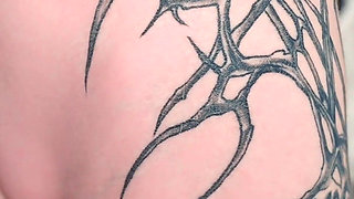 Pink Hair Stepsister Jerks My Huge Cock, Deepthroats Close-up, Rubs Massive Dick on Bald Pussy & Takes Cum in Panties She Wears