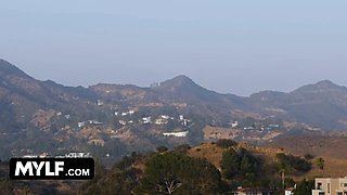 Kinky step son pounds his big titted step mother Julia Robbie in front of his friend - freeuse cougar