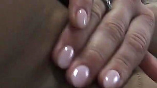 MILF Brown Pantyhose Masturbation in Fur