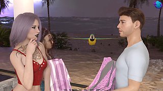 Eye-rolling orgasm and squirting action in anime hentai style