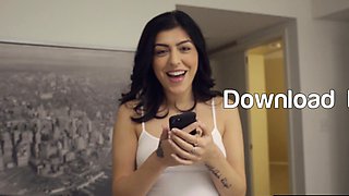 Busty tiny teen stepsis teases and fucks