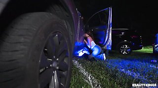 Selina Bentz and Kiana Kumani are enjoying interracial outdoor fuck