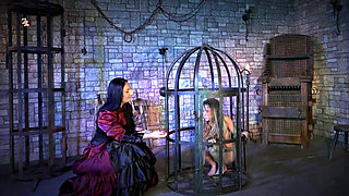 The Wild Maid Fina Is Kept in a Cage and Slimes Out of Her Mouth as She Greedily Eats Food From the Countess's Hand