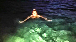 Skinny Dipping in the Aegean Sea in Greece at Night!