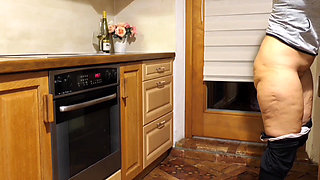 Amateur Blonde Mature Wife Enjoys Feet Worship and Sex in a Kitchen