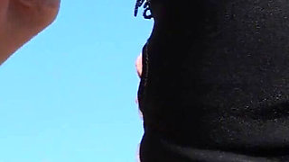 Intense Outdoor Blowjob in Front of Powerful Windmills Till He Cum in Her Mouth