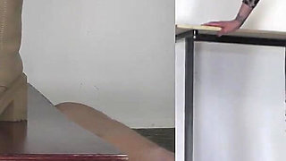 Slave's Orgasm Under Mistress Tatjana's White Boots Pp a