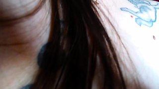 Hot teen with big boobs toying her pussy