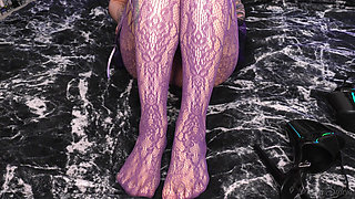 Monster Dildo in Tight Pussy - Legs in Pantyhose with Shoes!