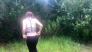 Girl with Pigtails Pees in the Forest