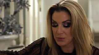 Hot lesbian MILF seduces her young innocent neighbor's twat