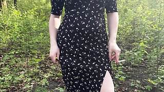 Risky masturbation in a park via video call