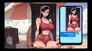 My New Girlfriend Taboo Hentai Game Ep.26 Naughty Step Sisters Going Topless at the Beach!