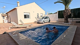 Wild Step Stepsister Dry Humps Me in the Pool