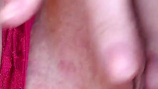 Outdoor Masturbation & Fingering Orgasm in Crotchless Panties & Thigh High Socks