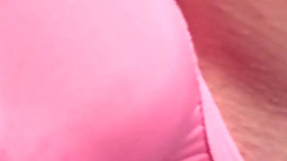 I Lick, Spit and Caress a Dick with My Tongue Through Pink Satin Panties