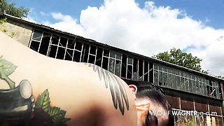Emo girl fucks outdoors
