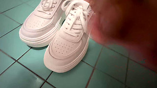 POV - You and 18 Years Old Teen Go to the Toilet Together and You Make Her Squirt in Her Sporty Thong