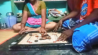 Village Bigg boobs aunty Bigg boobs aunty Carrom board is playing with man