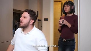 Secretary MariMoore deep throats boss cock and gets rough sex while wife is next room