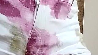 Skinny Schoolgirl Masturbates in Her Clothes in the Morning Before School