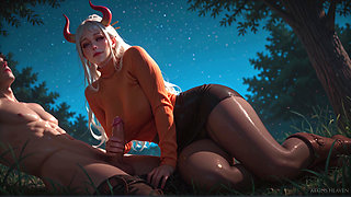 Horny Busty Babe in Leather Shorts & Cowboy Boots Gets Wild Under Moonlight (Yamato) - ATKINS HEAVEN