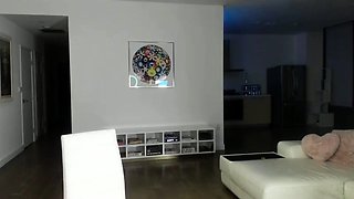 Busty brunette fingers sweet sexy pink pussy in close up