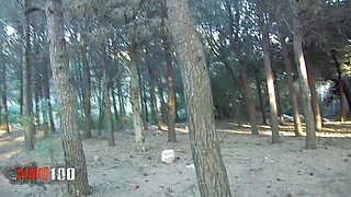 Nataly Divine Girl Sucking Her BF in the Wood, Shoot by a Voyeur