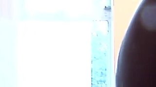 Playing with her man in the bathroom