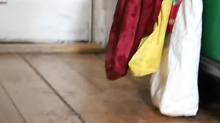 Sensual Dangling & Shoeplay in Pink Pantyhose - Loafers & Clogs