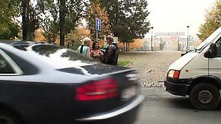 Young guy picks up 70 years old prostitute