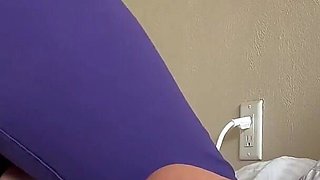 Purple Scrubs Bed Masturbation at Work