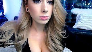 Blonde with big boobs fucked from behind before tit wanking
