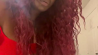 Posing in Red Sexy Lingerie Flashing My Fat Pussy