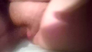 Chubby milf fucks dildo
